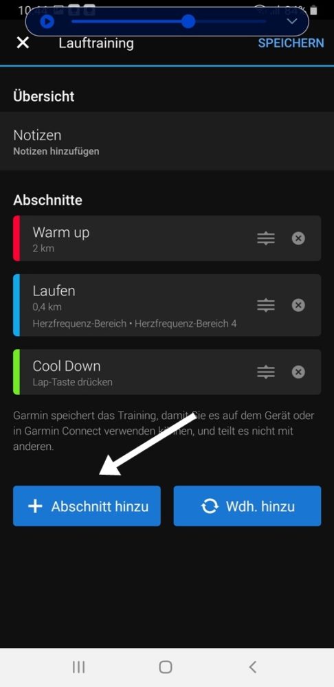 Garmin eigenes Training erstellen Bild 9
