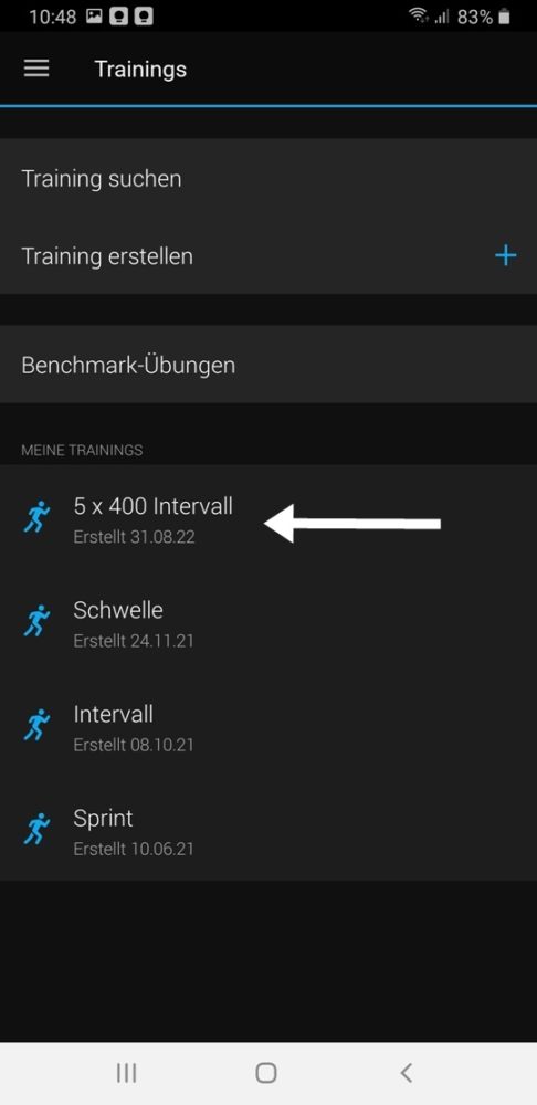 Garmin eigenes Training erstellen Bild 13