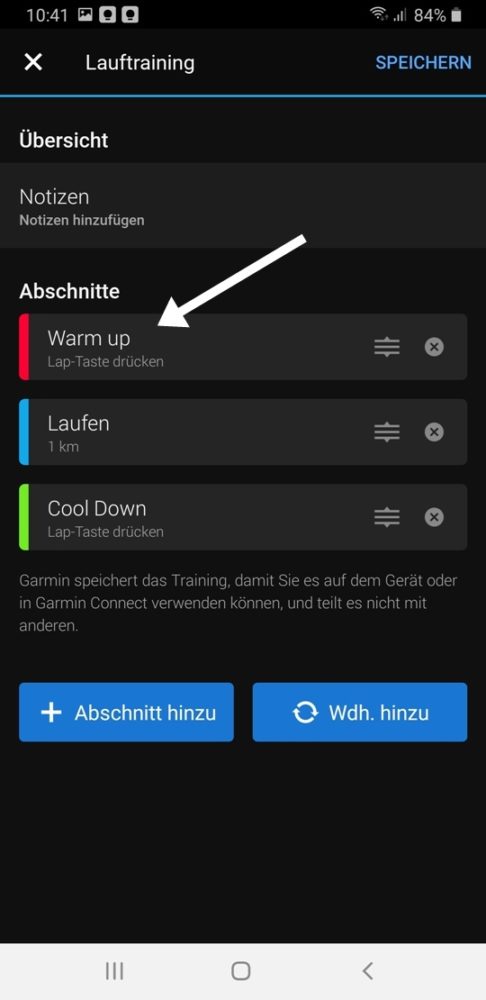 Garmin eigenes Training erstellen Bild 4
