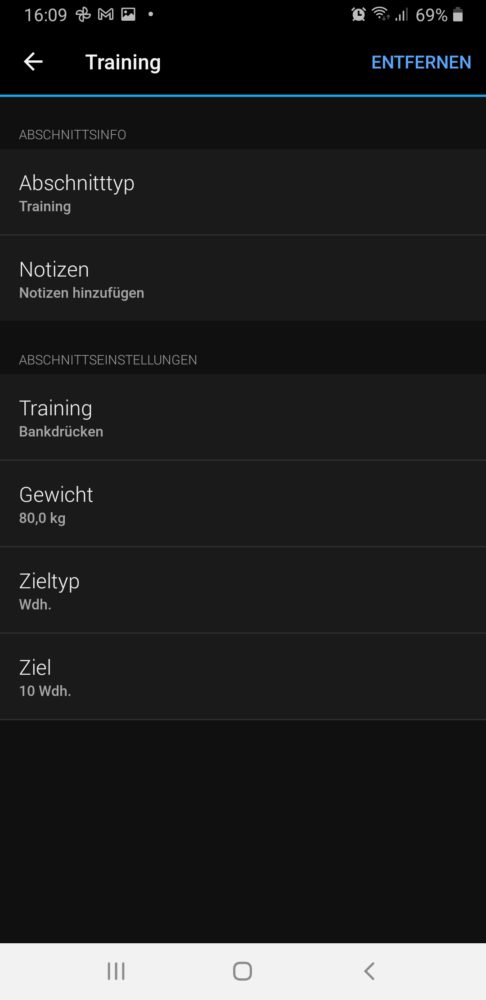 Anleitung Garmin Fitness Training erstellen 11