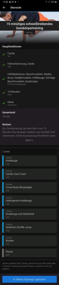 Anleitung Garmin Workouts 7
