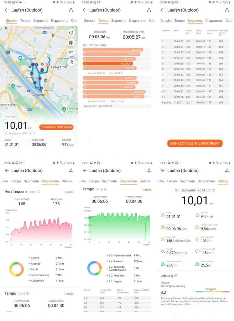 Huawei Health Trainingsaufzeichnung